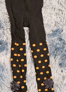 Black Polka Dot stockings with bow