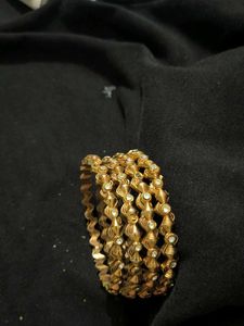 Set of Gold-toned Embellished Bangles