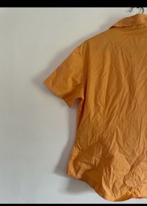 Orange Short Sleeve Button-Up Shirt