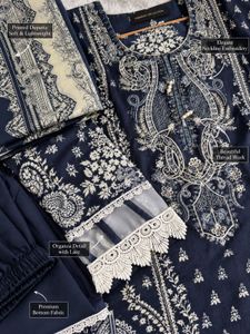 Elegant Navy Blue Kurta Set with Dupatta