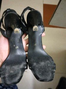 Black Strappy Block Heels