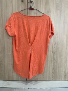 Orange Embroidered Tunic Top