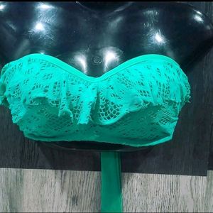 Green Schiffli Frill Style Padded Bikini Top