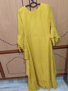 Yellow Tiered Ethnic Gown