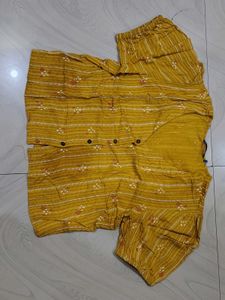 Yellow Printed Kurta Set