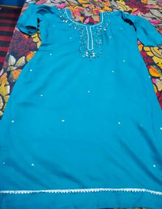 Beautiful Teal Kurta with Mirror Work