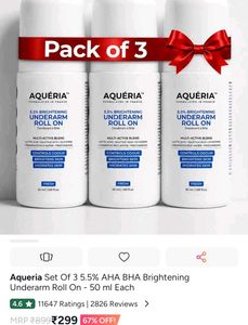 Aquaria Underarm Roll On - 3 Pack
