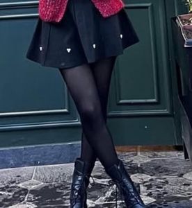 Black Skater Skirt with Pearls