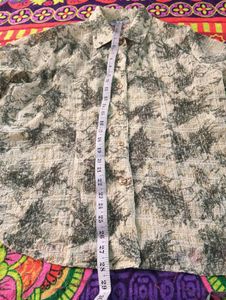 Patterned Olive Green Shirt