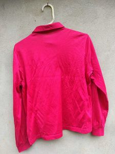 Vintage PATLong Sleeve Pink Polo Shirt