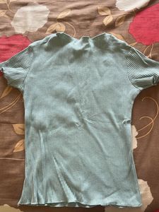 Ribbed Pastel Green top