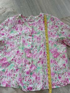 Floral Print Button-Up Blouse