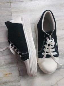 Classic Black and White Sneakers
