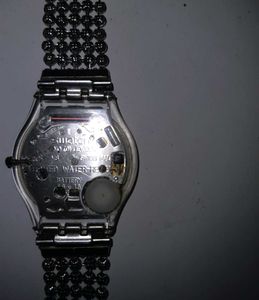 1999 Swatch Skin, Paved In Silver, Pure Black Face