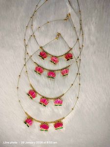 Lotus Charm Necklace Gold Plated