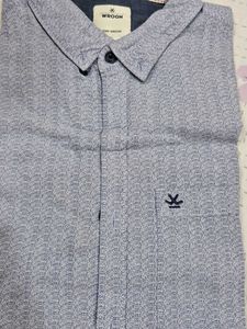 WROGN Men's Textured Blue Shirt