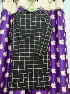 Black &amp; White Checkered Tunic Top