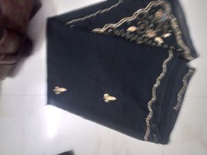Black Satri Zardozi Work Saree