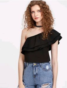 Black Onesided Top