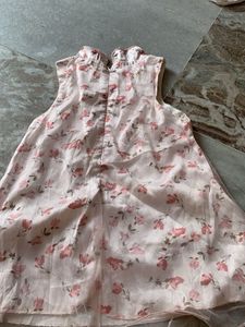 Pink Floral Cheongsam Style Dress