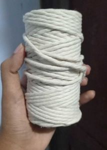 3 mm white, offwhite singleply cotton macrame cord
