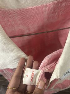 Cute Pink Heart Plaid Knit Top