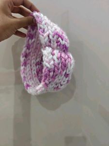 Chic Pink &amp; White Crocheted Headband
