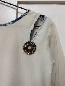 Classy Georgette Kurta With Shoulder Design