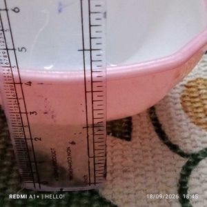 Set of 6 Pink &amp; White Bowls