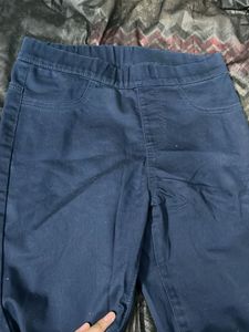 Navy Blue Slim Fit Pants