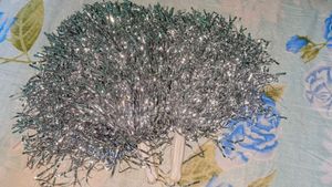 Sparkling Tinsel Centerpiece pom po