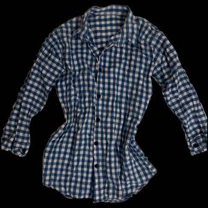 Blue Gingham Checkered Shirt
