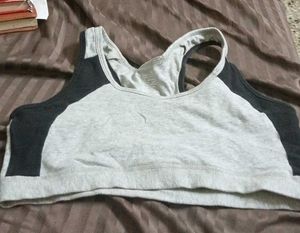 Gray with black jockey sports bra