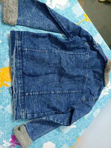 Men's Blue Denim Jacket with Fur Collar