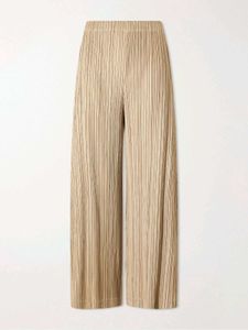 Pleated Wide Leg Pants - Beige