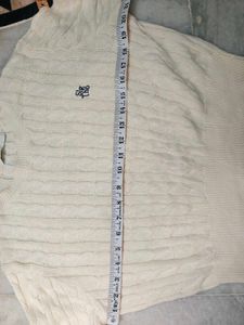 Cream Cable Knit Cropped Sweater