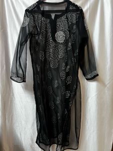 Elegant Black Chikankari Kurta