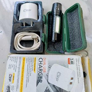 CRP Dual USB Charger &amp; Flash light Combo, Working
