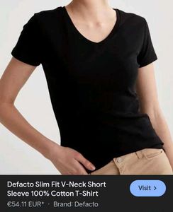 DEFACTO Women's Black Tshirt/Top