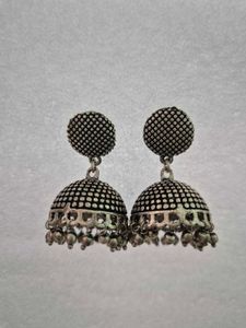 Customized Jhumka Earrings-Oxidized Silver-Unused