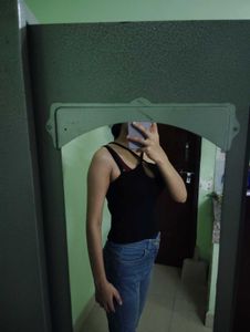 Stylish Black Cut-Out Cami Top