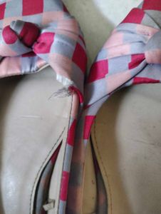 Slingback Flats with Bow Accent