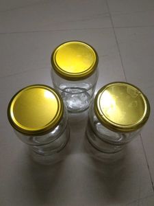Glass Jar with Golden Lid