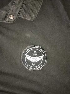 Men's Black Graphic Polo Shirt
