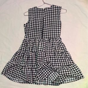 Black and White Gingham Tiered Dress