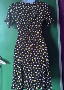 🖤Black Floral Multi Print Button-Down Dress