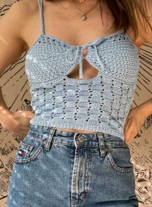 Zara Blue Corset Top Adjustable Sleeves