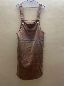 Brown Corduroy Pinafore Dress