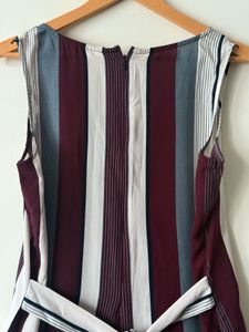 Chic Striped V-Neck Jumpsuit