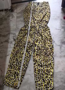 Long Leopard Print Sleeveless Jumpsuit